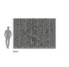 Fototapet med rosmönster och storleksinformation