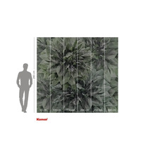 Fototapet med grafiskt bladmönster och storleksangivelser