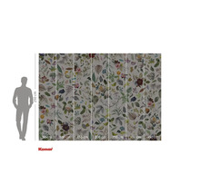 Komar fototapet med blommönster och storleksinformation.