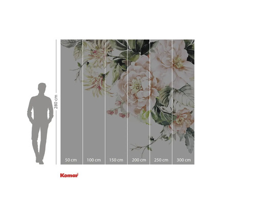 Fototapet med blomstermönster och höjdangivelse