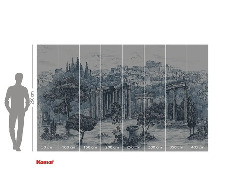 Fototapet med utsikt över Aten, Grekland och måttangivelser