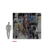 Fototapet med motiv av en sönderriven affischtavla och storleksinformation