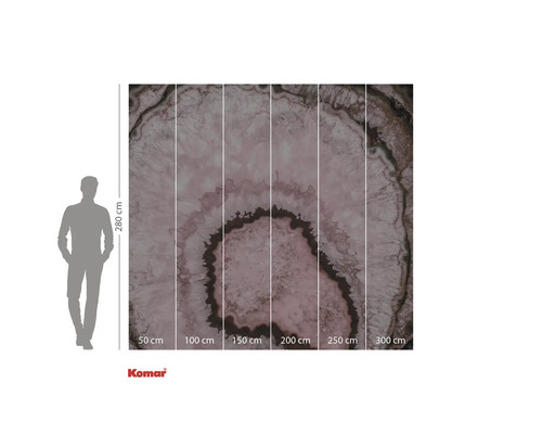 Fototapet med ett tvärsnitt av en agatsten med storleksangivelser