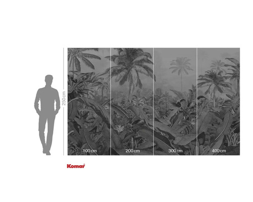 Fototapet med djungelmotiv och storleksangivelser