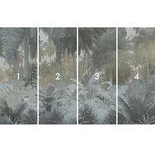 Fyrdelad fototapet med djungelmotiv