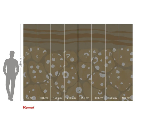 Komar fototapet med abstrakt mönster och måttangivelser
