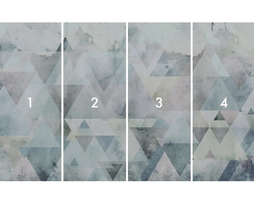 Fototapet i fyra delar med abstrakt triangelmönster