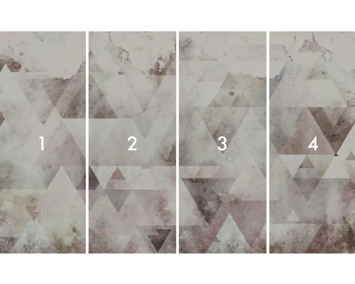 Fyrdelad fototapet med abstrakt triangulärt mönster