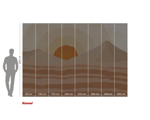 Komar fototapet med ökenlandskap och soluppgång, 280 x 400 cm