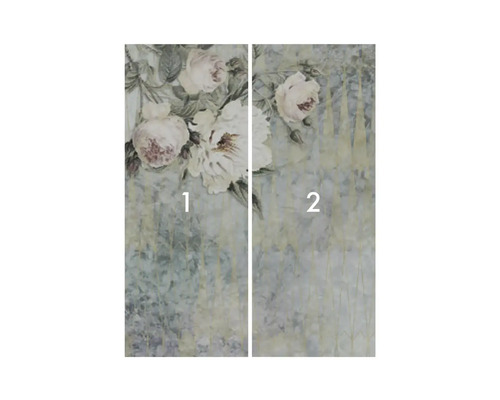 Tvådelad väggbild med rosmotiv