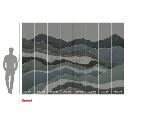 Fototapet med bergmotiv och storleksinformation