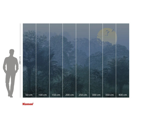 Komar fototapet med djungelmotiv och storleksangivelser