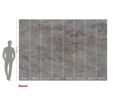 Fototapet med japanskt landskap och måttangivelser