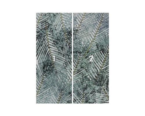 Tvådelat tapetmönster med växtmotiv