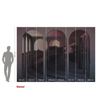 Fototapet med ökenlandskap, måne och valvbågar och storleksangivelser