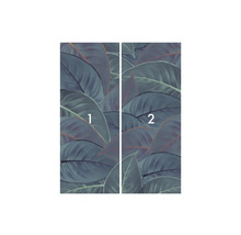 Fototapet med bladmönster, bestående av två delar