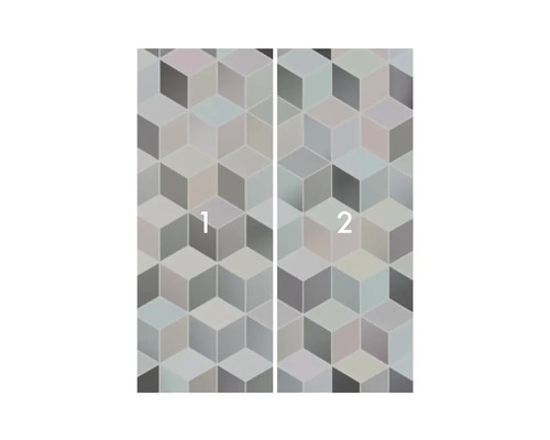 Tapet med geometriskt kubmönster, artikeln består av två delar