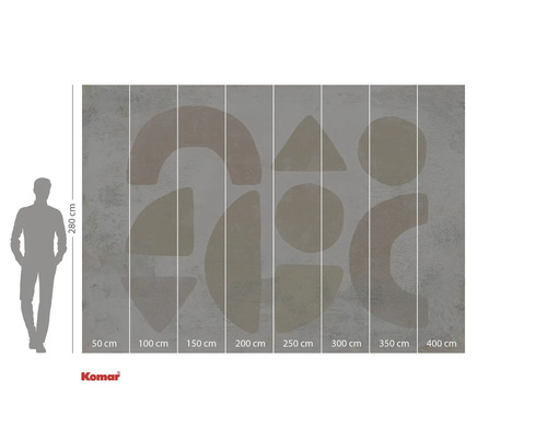 Fototapet med abstrakt, geometriskt mönster och storleksinformation
