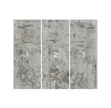 Tredelad fototapet med världskartmotiv