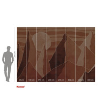 Komar fototapet med bergmotiv och storleksangivelser.