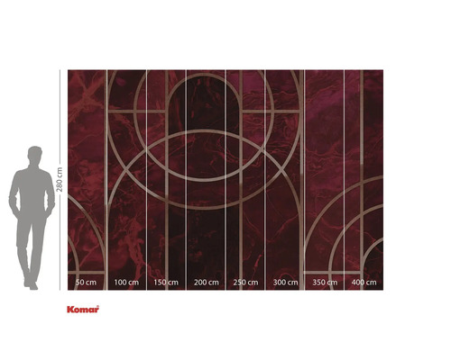 Komar fototapet med geometriskt mönster och storleksangivelser