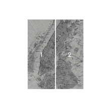 Fototapet med karta över New York, tvådelad