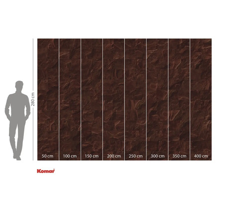 Komar fototapet med stenmotiv, 280 cm hög och finns i bredder från 50 cm till 400 cm.