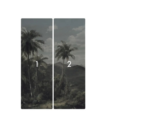 Tvådelad tapet med palmmotiv