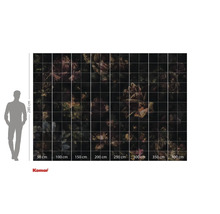 Fototapet med blommönster och storleksinformation