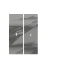 Tvådelad väggbild med bergmotiv