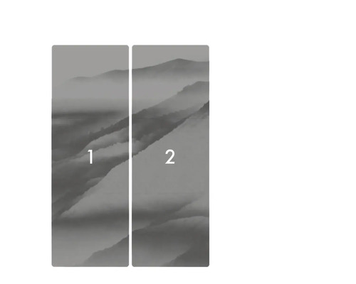 Tvådelad väggbild med bergmotiv