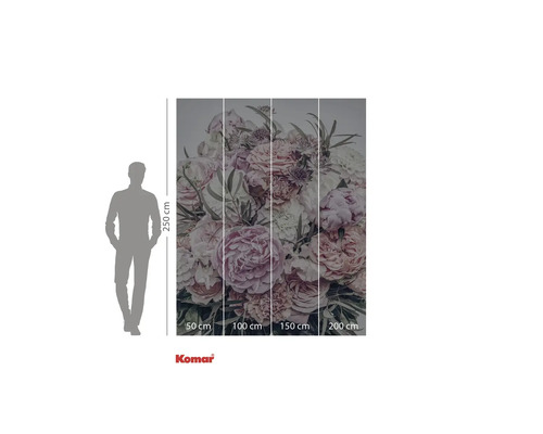 Fototapet med blommotiv, mått 250 x 200 cm