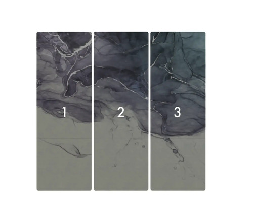 Tre tapetvåder med abstrakt mönster