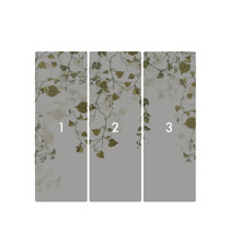 Tredelad fototapet med fallande löv.