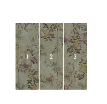 Tapet med fågel- och växtmönster, tredelad.