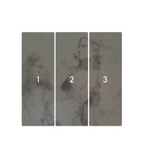 Tredelad väggmålning med en kvinna