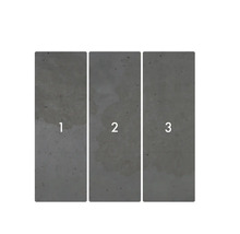 Tre betongplattor med siffrorna ett, två och tre.