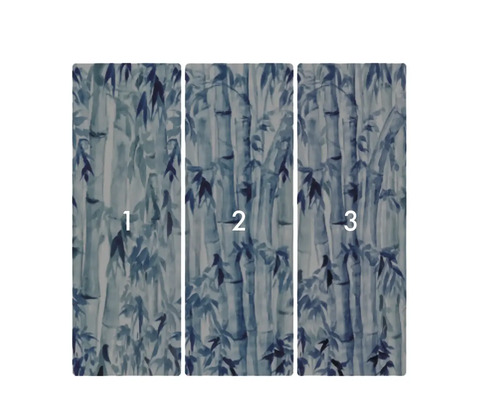 Tredelad fototapet med bambumönster