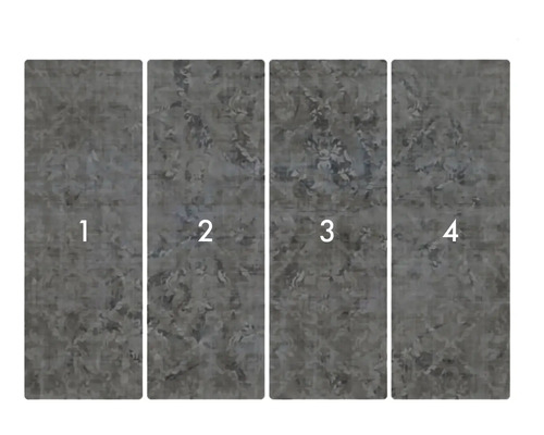 Fyrdelad fototapet med abstrakt mönster.