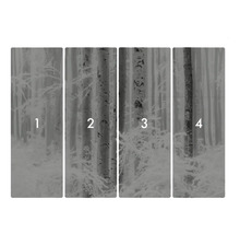 Fyrdelad tapet med skogsmotiv och träd