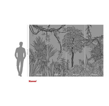 Fototapet med djungelmotiv och måttangivelser