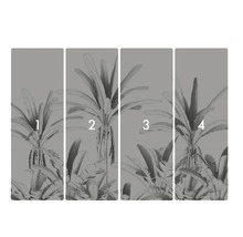 Fyrdelad fototapet med växtmotiv