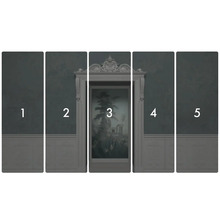 Flerdelad väggmålning med klassiskt motiv för inredning