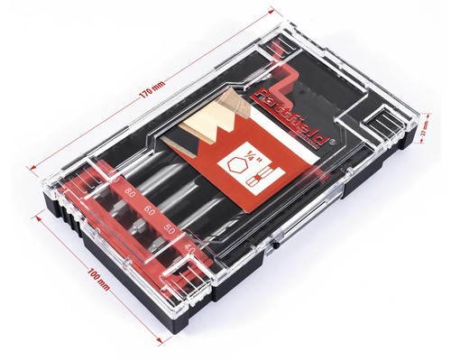 Parttfield sexkantsbitsats med måtten 170 mm x 100 mm x 27 mm