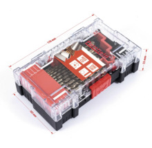 Borrsats i plastlåda med dimensioner