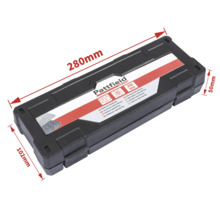 Pattfield verktygsväska med mejselsats, 280 millimeter bred, 102 millimeter hög och 50 millimeter djup