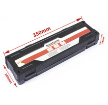 Pattfield Logo Verktygslåda med måtten 350 mm längd, 102 mm bredd och 54 mm höjd