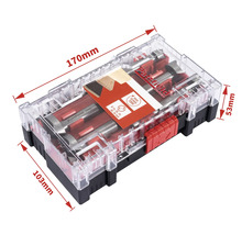 Pattfield Forstnerborrset med olika storlekar i transparent låda med mått