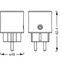 Bild av en adapter med måtten diameter 48 och höjd 82.4