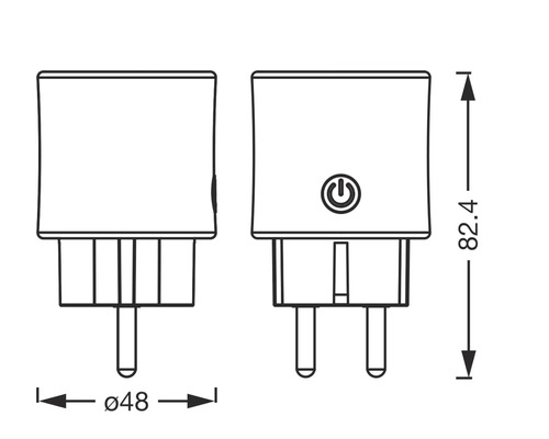 Bild av en adapter med måtten diameter 48 och höjd 82.4